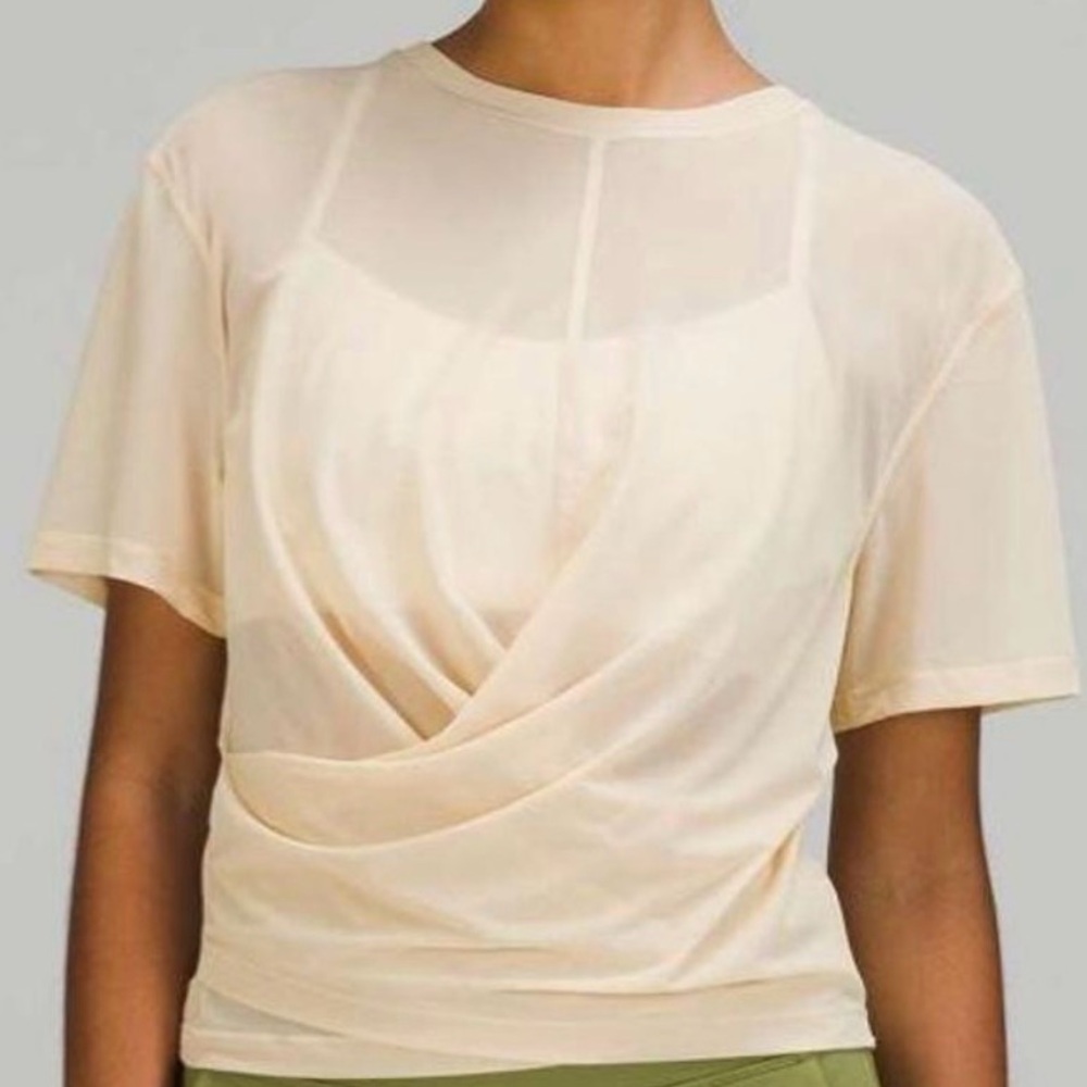 Cream Lululemon Mesh Tee
